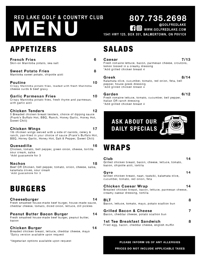 2026 MENU